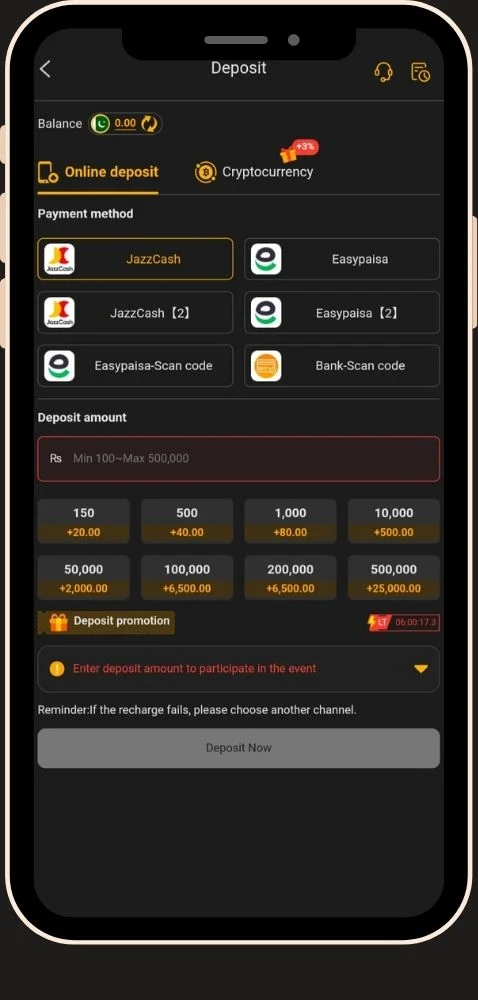 pkr98 deposit